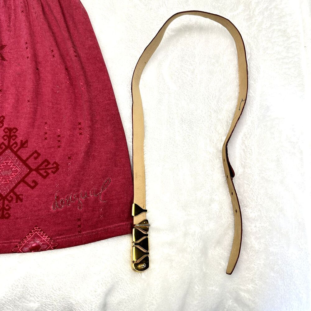 DESIGUAL Leticia Womens Belted Adjustable Plunge V-Neck Burgundy Mini Dress SZ S - Picture 9 of 12